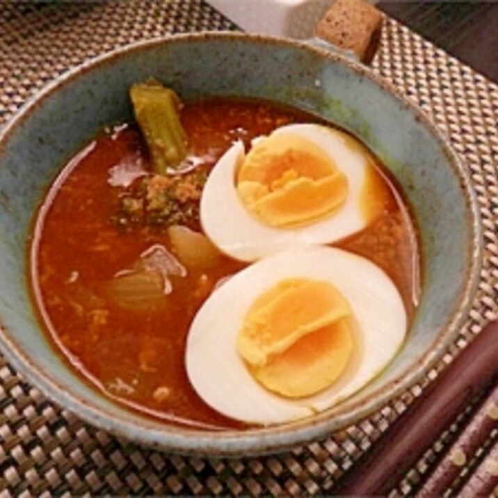 鶏挽肉と大根入りスープカレー